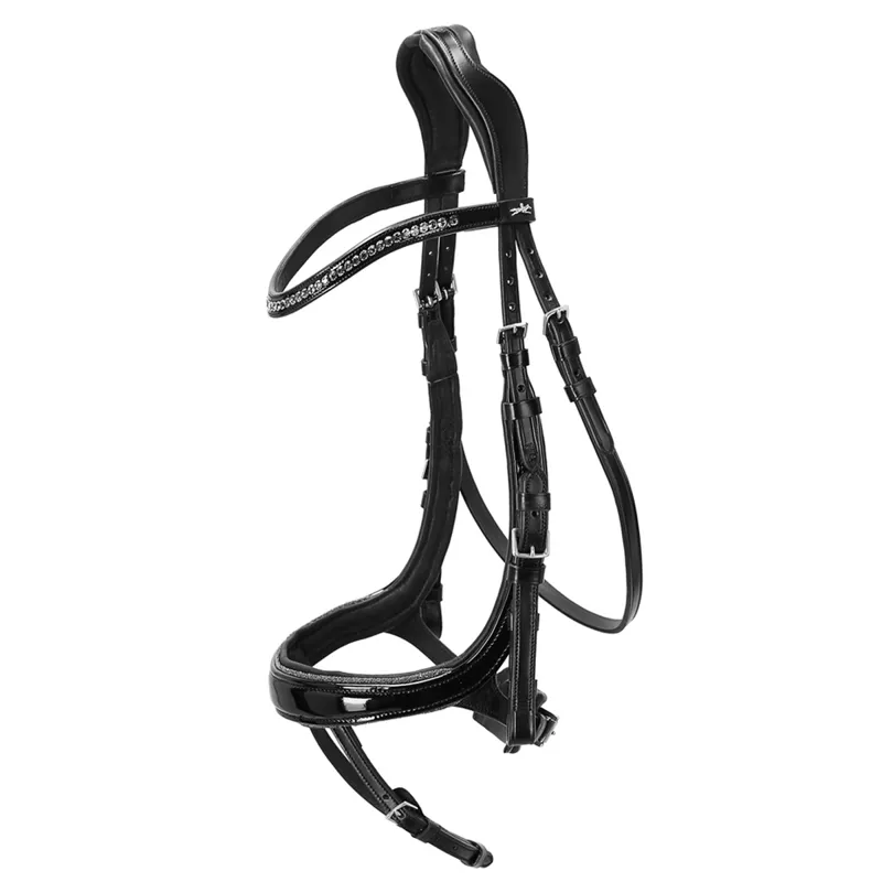 Schockemohle Equitus Beta Glam Bridle - Black/Patent/Silver
